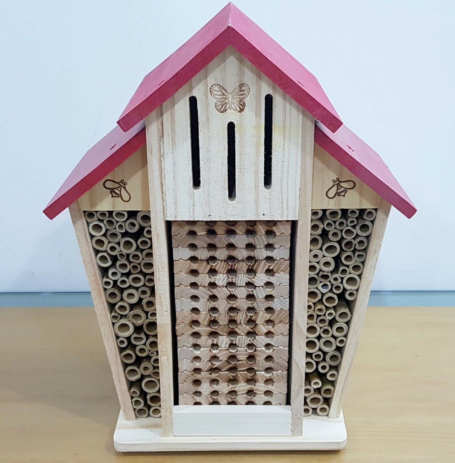 Genuine Bambeco Mason Native Handcrafted Barn Bee House Garden Hive Nesting Box